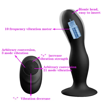 Bezvadu Tālvadības Anālais Dildo Vibratoru Prostatas Massager G-spot Stimulators 10 Ātrumu Uzlādes Anālais Penis, Vibrators Seksa Rotaļlietas Vīriešiem