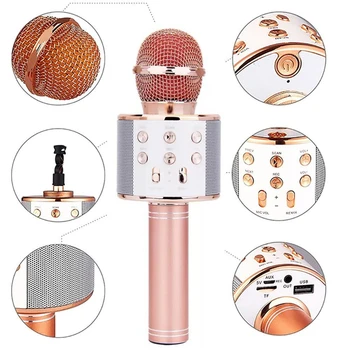 Bezvadu USB Mikrofons Profesionālās Kondensatoru Karaoke Mikrofons Bluetooth Stāvēt Radio Mikrofon Studio Ierakstu Studijā