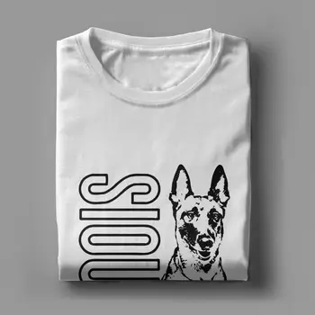Beļģijas Aitu suns Malinois Suns T Krekls Vīriešiem No Kokvilnas Gadījuma T-Krekli ar Apaļu Kakla Tees Īsām Piedurknēm Drēbes Plus Izmēra