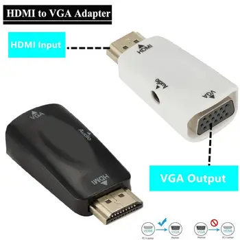 BGGQGG HDMI Male VGA Female Adapteri Audio Kabelis Converter FHD) 1080P 720P 480P Par PC, Laptop, TV Kastē Datora Displejs Projektoru