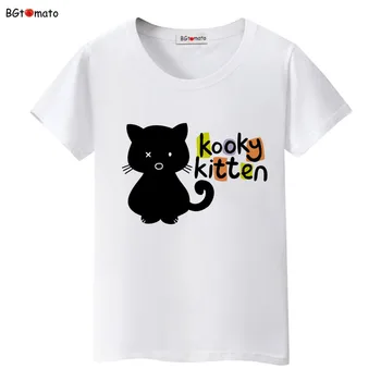 BGtomato Melnais kaķis, rozā mīlestības t-krekls sievietēm, mīlestības stāsts, Literatūras un mākslas krekli, Labas kvalitātes zīmolu apģērbu ikdienas topi
