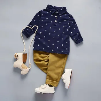 BibiCola pavasara bērnu apģērbu komplekts rudens kokvilnas džentlmenis apģērbs, zīdaiņu zēnu drēbes oficiālu top+bikses 2gab tracksuit par toddle