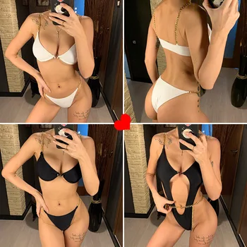 Bikini 2019 Brazīlijas Sandales Peldkostīms Sievietēm Push Up Peldkostīmi Vasaras Cietā Bikini Komplekts Dobi No Peldkostīms Peldēties Uzvalku Sieviete