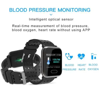 BINSSAW A6 Smart Skatīties Jaunu ar Sirds ritma Monitors Fitnesa Tracker asinsspiediens rtwatch Ūdensizturīgs Android, IOS PK Q8 V6 S9