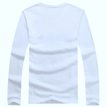 BINYUXD augstas kvalitātes zīmola Rudens un ziemas kokvilnas cilvēks, t-kreklu apdruka long piedurknēm t krekls o-veida kakla gadījuma drukāt Vīriešu T-krekls