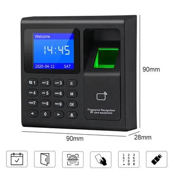 Biometrisko pirkstu Nospiedumu RFID Piekļuves Kontrole ar Tastatūras Sistēmas Elektronisko USB Pulksteņa Ieraksti Apmeklējumu Mašīna +10 Keyfobs Karte