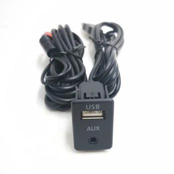 Biurlink 1,5 M RCA USB Kabeļa Adaptera Slēdzis 3.5 mm Audio Ligzda AUX USB Kabeli Extention Mount Paneļa Vadu, Lai Volkswagen, Toyota