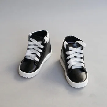 BJD lelles kurpes fit 1/3 1/4 MSD DD lelle lielums ikdienas apavi ar melnās un baltās čības un leļļu piederumi
