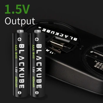 BLACKUBE Bezmaksas Piegāde AAA 600mAh 1,5 V 1.1 Baterijas Ģimenes Drošības USB Uzlādējams Litija Akumulators