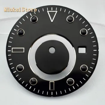 Bliger 31,5 mm GMT gaismas sterilā watch dial fit Jūras kaiju 5833A Mingzhu/DG 5833 kustība