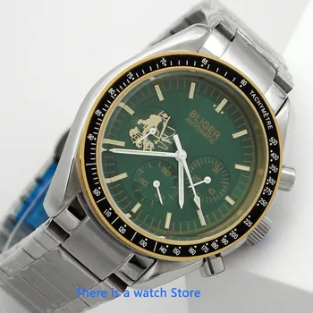 Bliger 40mm Zaļā skala automātiska Mehāniskā mens watch safīra stikla Gaismas Ūdensizturīgs datuma rādītājs rokas Pulkstenis Vīriešiem
