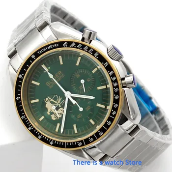 Bliger 40mm Zaļā skala automātiska Mehāniskā mens watch safīra stikla Gaismas Ūdensizturīgs datuma rādītājs rokas Pulkstenis Vīriešiem