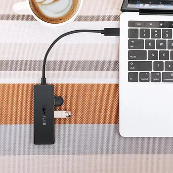 BlitzWolf Mini USB 3.0 HUB 4 Ports Barošanas OTG ar Micro USB Strāvas Saskarne, MacBook-Klēpjdators, Planšetdators, OTG USB CENTRMEZGLU