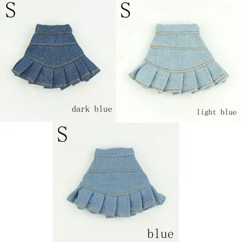 Blue Jeans Svārki Gadījuma Valkāt Drēbes, kas ir Par Blythe Lelle Bērniem Rotaļu-line Svārki Par Blyth Licca Lelle Drēbes 1/6 Leļļu Piederumi