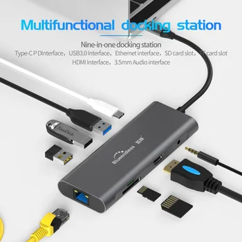 Blueendless Multi USB 3.0, HDMI Adapteris, lai Sadalītājs 3 Portu USB C HUB USB-C C Tipa 3.1 MacBook Pro Piederumi USB C HUB