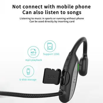Bluetooth 5.0 Kaulu Vadīšanas Jēdziens Auss Bezvadu Austiņas TF Kartes Plug-In Kartes MP3 Bezvadu Austiņas Austiņas Auriculares