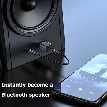 Bluetooth 5.0 Raidītājs Uztvērējs, Stereo 3,5 mm Aux Ligzda Audio Adapteri TV Automašīnas Komplekta PC Austiņas, 2 in 1-Bezvadu Adapteri