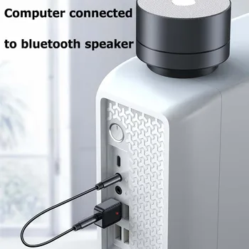 Bluetooth 5.0 Raidītājs Uztvērējs, Stereo 3,5 mm Aux Ligzda Audio Adapteri TV Automašīnas Komplekta PC Austiņas, 2 in 1-Bezvadu Adapteri