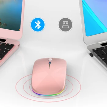 Bluetooth & 2.4 G Slim Bezvadu Peles, Portatīvie Dual Režīmā, atkārtoti Uzlādējams, Bezvadu Peles,DATORU, Dators,Laptop