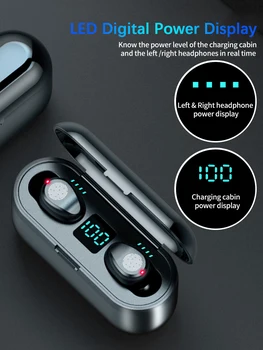 Bluetooth Austiņu 5.0 Touch Kontroli Bezvadu Austiņas, LED Displejs, Austiņas Spēļu Auriculares Sporta Ūdensizturīgs Austiņas F9 TWS