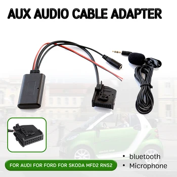 Bluetooth Aux Uztvērējs Kabeļa Adapteris ar Mikrofonu priekš Volkswagen, Audi RNS2 MFD2 CD Uzņēmēja 18 Pin Bezvadu Galvas Vienības