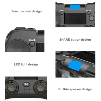 Bluetooth Bezvadu Kontrolieris USB Spēle Spilventiņu PS4 /PC/Android Kontrolieri Bluetooth Gamepad Par DualShock 4 Bezvadu Kontrolieris