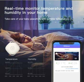 Bluetooth bezvadu Termometrs & Higrometru, Android un IOS Telefons, ko Izmanto Iekštelpu un Āra Temperatūras, Mitruma Mērītājs Signalizācija