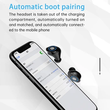 Bluetooth Earbuds 2000mAh Maksas Lietā Bezvadu Austiņas CVC Trokšņa Samazināšanas Austiņas Automātiski Boot Savienošana Austiņu LED Displejs