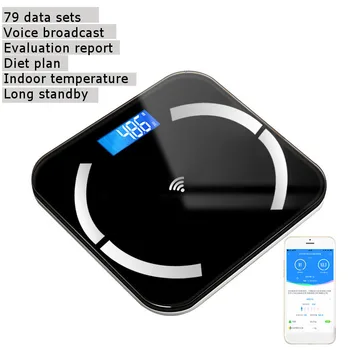 Bluetooth Grīdas Svari Ķermeņa Masas Vannas istaba Mēroga Smart Backlit Displejs Mēroga Elektronisko Ķermeņa Tauku Svari Ūdens Muskuļu Masu, ĶMI