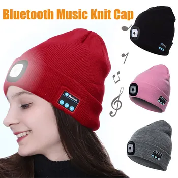 Bluetooth LED Trikotāžas Beanie Cepure iebūvēti Stereo Skaļruņi Adīt Vāciņu Kempings Darbojas Zvejas YS-PĒRK