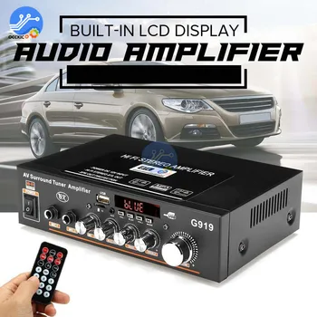 Bluetooth Pastiprinātājs DC12V AC110V-220V Digitālā Audio Stereo Surround Uztvērējs Amplificador 2CH FM SD HIFI Auto Mājās Power AMP