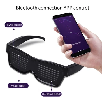 Bluetooth Programmējams LED Teksta USB Uzlādes Displejs Brilles Veltīta Naktsklubu, DJ Festivāls Puse Kvēlojošs Rotaļlieta Dāvana