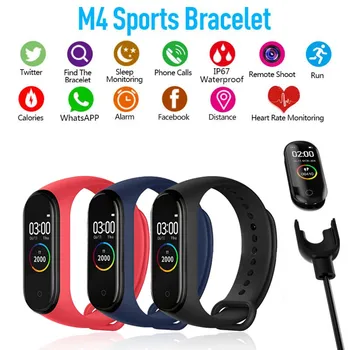 Bluetooth Smart Aproce Skatīties Sporta Sirdsdarbības Ātrums, asinsspiediens Ūdensizturīgs Fitnesa Rokassprādze Tracker Android, IOS Joslas 4 5