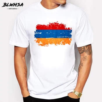 BLWHSA Armēnijas Karogu, Vīriešu T krekls Vasaras Modes Īsām Piedurknēm Kokvilnas Zīmola Dizaina Nostalģija, T-krekli Smieklīgi Armēnija Fani Uzmundrināt Tees