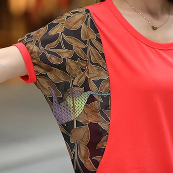 Blūzes Sieviešu Krekls Plus Lieluma Sieviešu Blūze Top Modes Šifona, Kokvilnas t-veida, Ir 2021. Jauno Vasaras Stila Apģērbu Bezmaksas Piegāde
