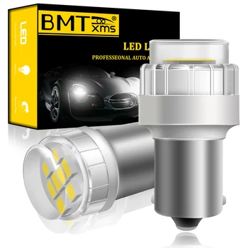 BMTxms 2gab P21W 1156 BA15S Canbus LED dienas gaitas lukturi Dienas Gaitas Lukturi Audi A4 B5 B7 A3 8P 8PA A6 C6 AVANT TT 8J Balta 6000K
