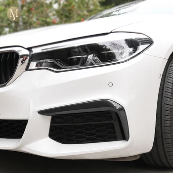BMW Series 5 G30 G31 2018 2019 2020 Priekšējie Miglas Lukturi Uzacis Plakstiņa Svītru Vāka Apdare Stils Uzlīmes, gaismas chroming rāmis