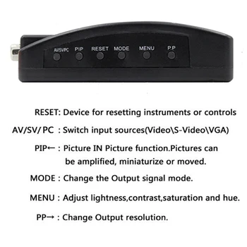 BNC uz VGA, S-video Ievade, lai Video Converter PC VGA-VGA Izeja dc Adapteris Ar kabeli,