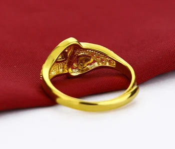 Bohēmietis stils pārklājumu, zelta rotaslietas, sieviešu 24k zelta krāsas gredzens modelis gravēšana dizaina atvērt gredzens zelta krāsā gredzenu dzimšanas dienas dāvana