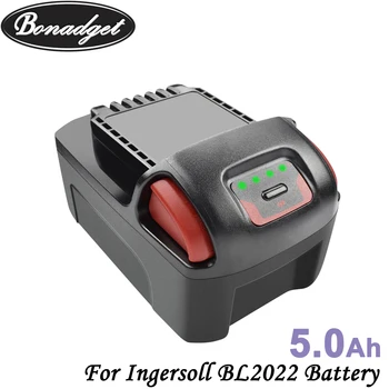 Bonadget Iekasējams 20V 5000mAh BL2022 Li-Ion Akumulatoru Ingersoll BL2022 Nomaiņa elektroinstrumentu Akumulatoru