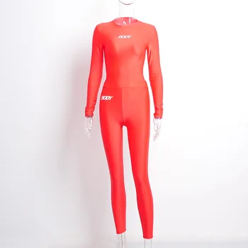 BOOFEENAA Modes 2 Gabals, kas garām Piedurknēm Bodysuit un Bikses Slavenību Divas Gabals Tērpiem, Sportisks Sexy Jumpsuit Sievietēm C85-CG33