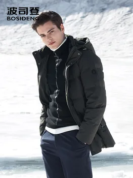BOSIDENG ziemas sabiezēt dūnu jaka vīriešiem kapuci uz leju mētelis silts outwear vidus ilgi, regulāri top ūdensizturīgs sešas krāsas B80141021