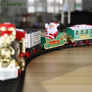 Bowarepro Simulācijas Classic Dzelzceļa Tvaika Vilciena Modeļa Elektronisko Train Set Montāžas Rotaļlietas DIY Dzelzceļa Sliežu Ceļu Automašīnām, Rotaļlietas Bērniem