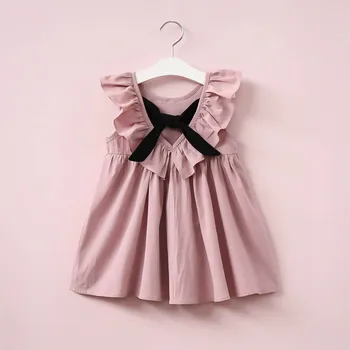 Bowknot princese kleita 2020. gada vasarā jauni bērnu kroku kleitu bērni bez piedurknēm, vestes kleita WT53