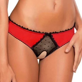 Bragas sexys de entrepierna abierta para mujer, ropa interjera rojas talla gran,bragas visibles