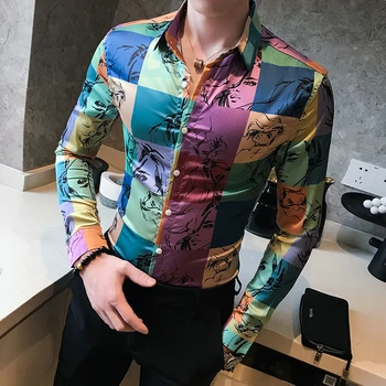 Britu Stila Vīriešu Pleds Krekls Modes 2020. Gadam Krāsains Krekls Ar Garām Piedurknēm Vīriešu Slim Fit Gadījuma Streetwear Krekli Vīriešiem Plus Lieluma