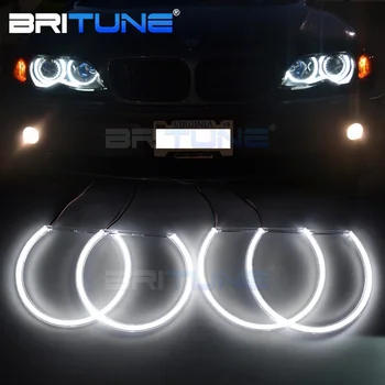 Britune Angel Eyes BMW E38 E39 E46 E36 Lukturu Pārbūves Objektīvs Projektoru COB Halo Gaitas Gaismas Regulēšana, Auto Piederumi DIY