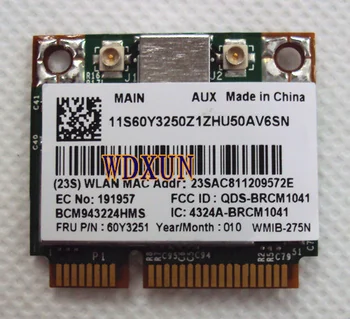Broadcom BCM943224HMS BCM4322 N 300M Wireless karti Thinkpad lenovo E420 E520 60Y3251 BCM43224