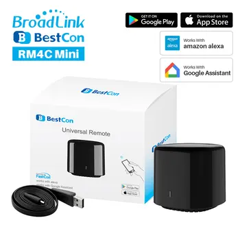 BroadLink Con RM4C Mini 4G Wifi Universālā IS Tālvadības pults Saderīgi Alexa, Google Palīgs AC Smart Home