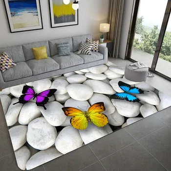 Bruģakmens Tauriņš Modelis Paklājus Dzīvojamā Istaba Guļamistaba paklājos 3D Druka Bērnu Istabas Spēlēt Paklāju Kafijas Galda, Grīdas Paklājs